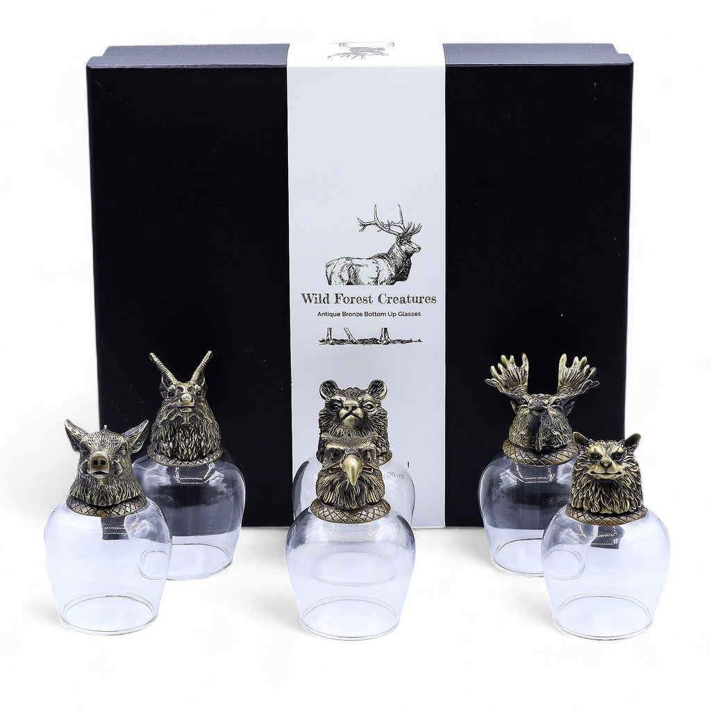 Gift Set of 6 Glasses (100ml) - Mystical Creatures - Antique Bronze