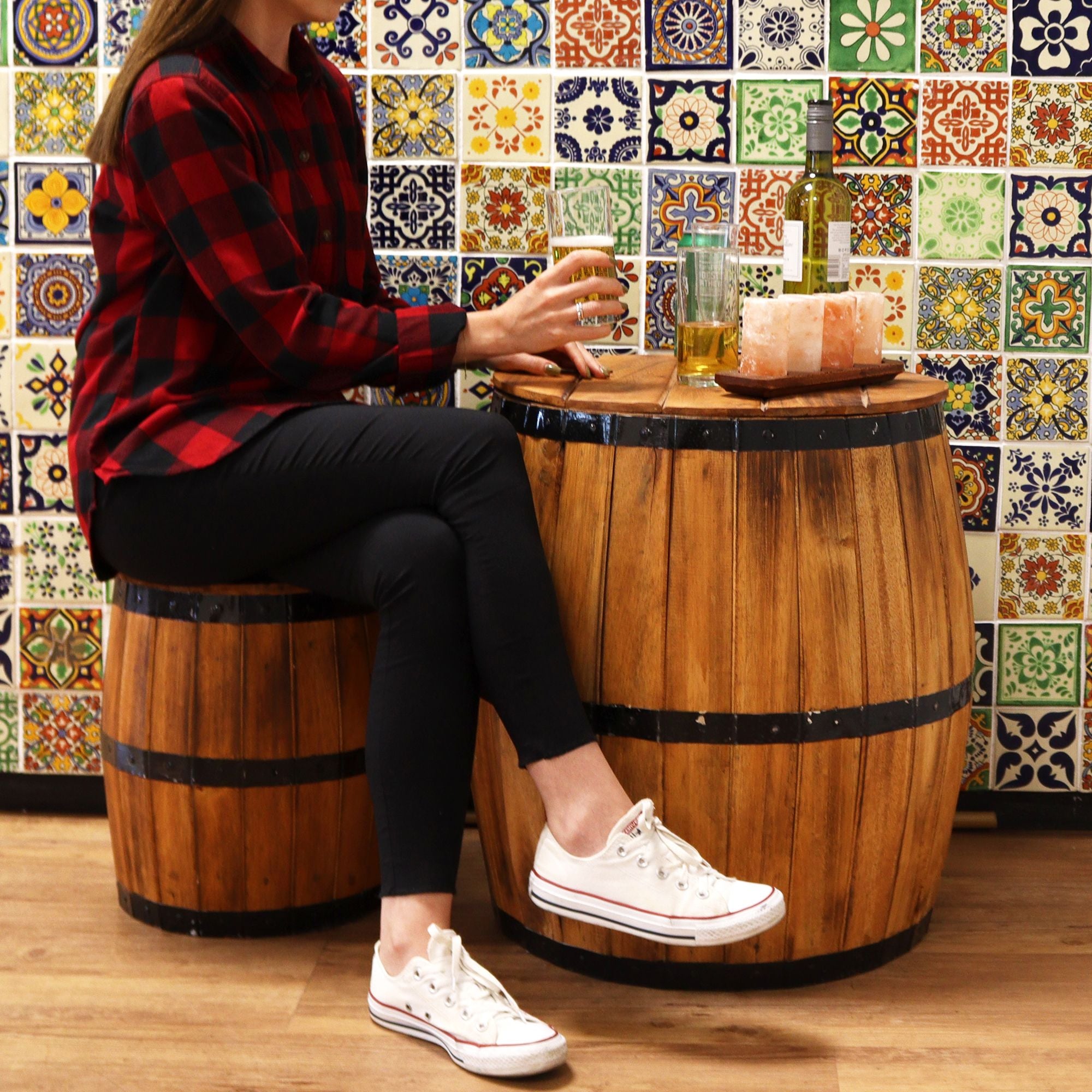 Beer Barrel Table - Natural