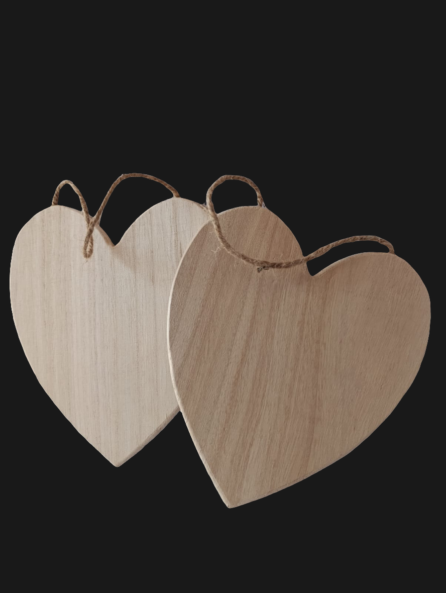Cuori personalizzabili in legno