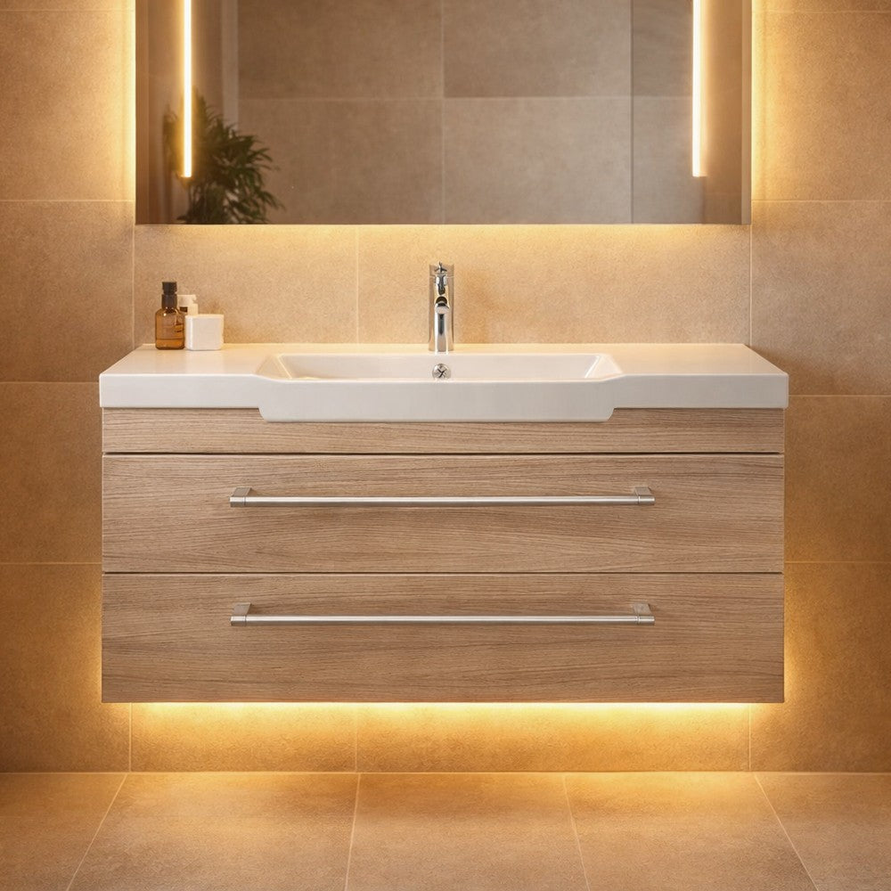 Base mobile Amanda con 2 cassetti in palissandro larice