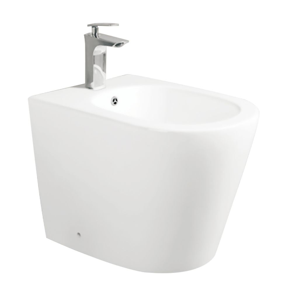 Bidet a pavimento YJ-1380FMW bianco opaco smaltato 36.5x56x40 cm.