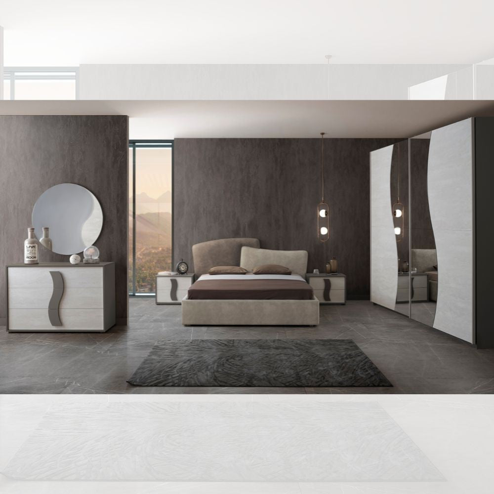 Camera da letto Twin con letto contenitore colore grigio