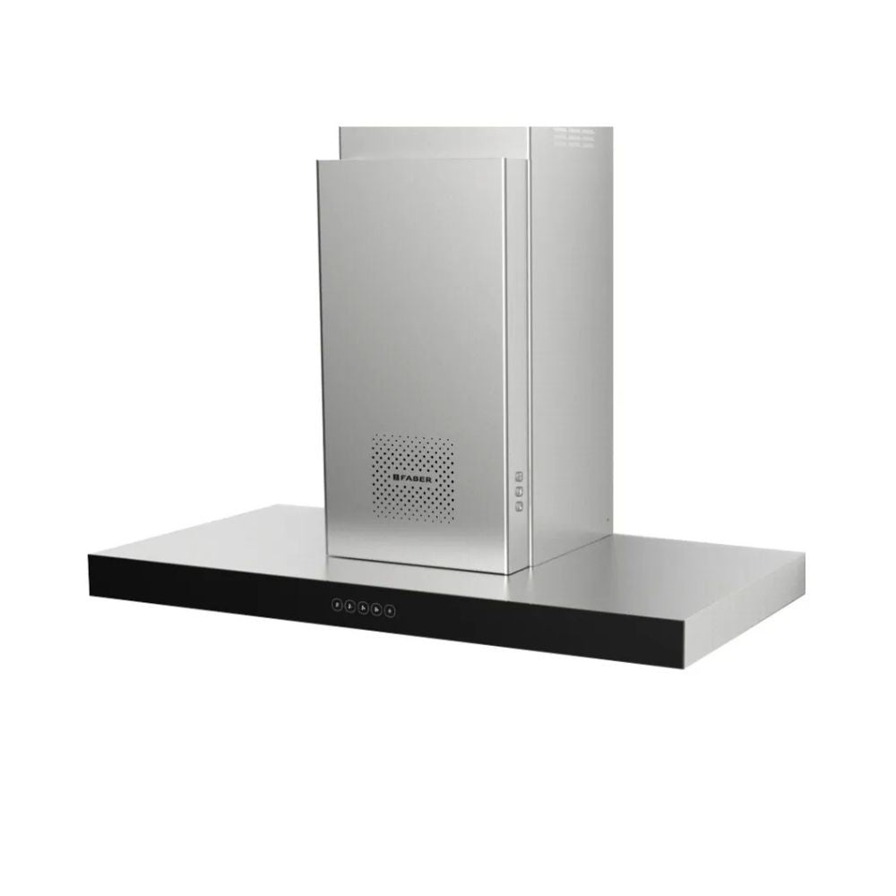 Cappa aspirante a parete Faber Air Hub Stilo Glass Comfort 90 cm. classe A+ inox e vetro nero