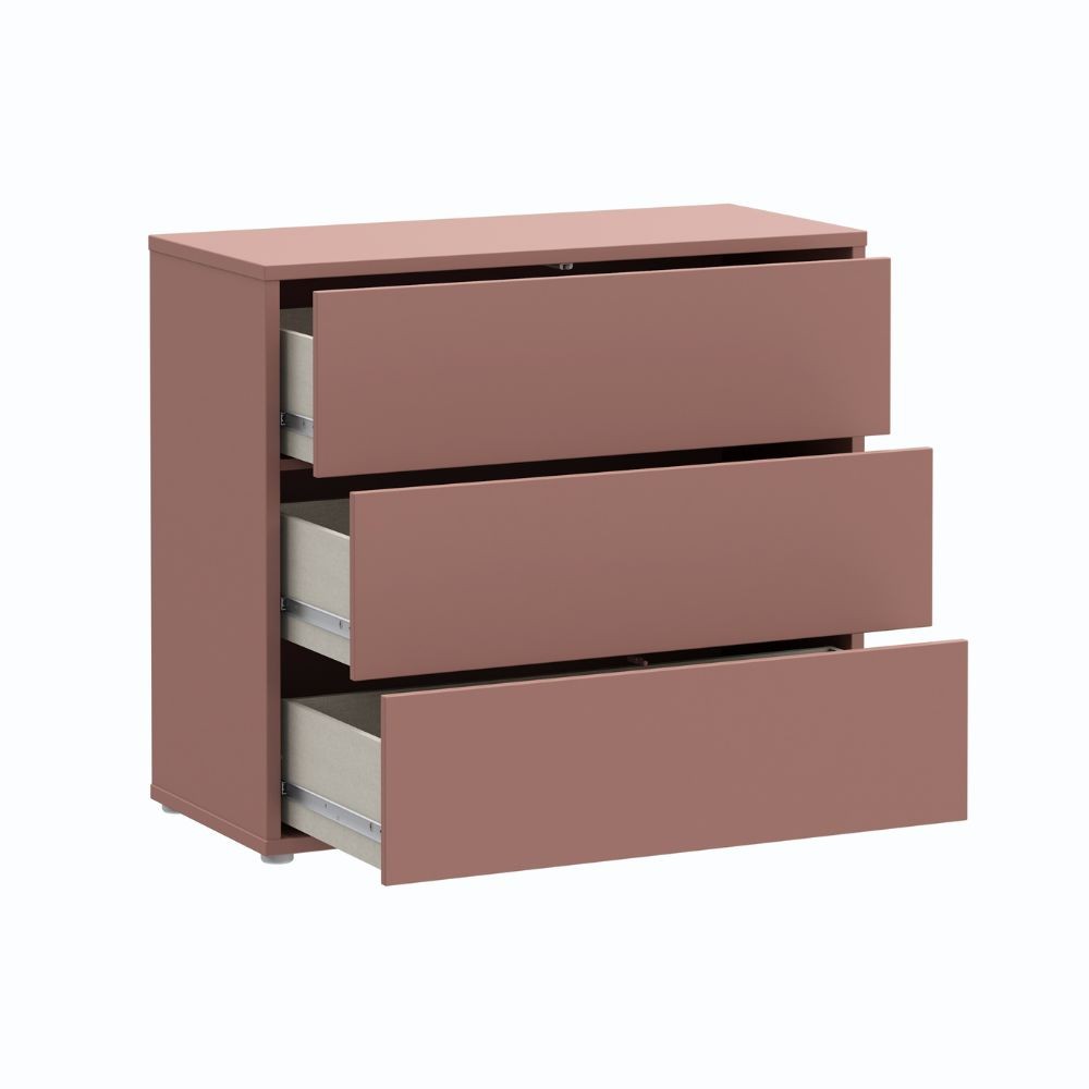 Cassettiera Medea 3 cassetti in colore terracotta