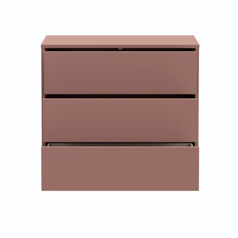 Cassettiera Medea 3 cassetti in colore terracotta