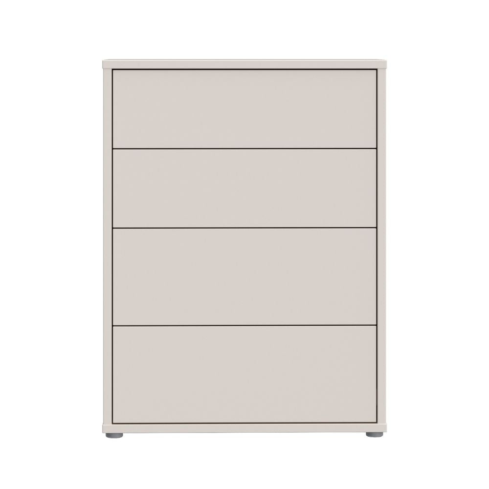 Cassettiera Medea 4 cassetti in colore cashmere 74.5x34.9xH99.1 cm.