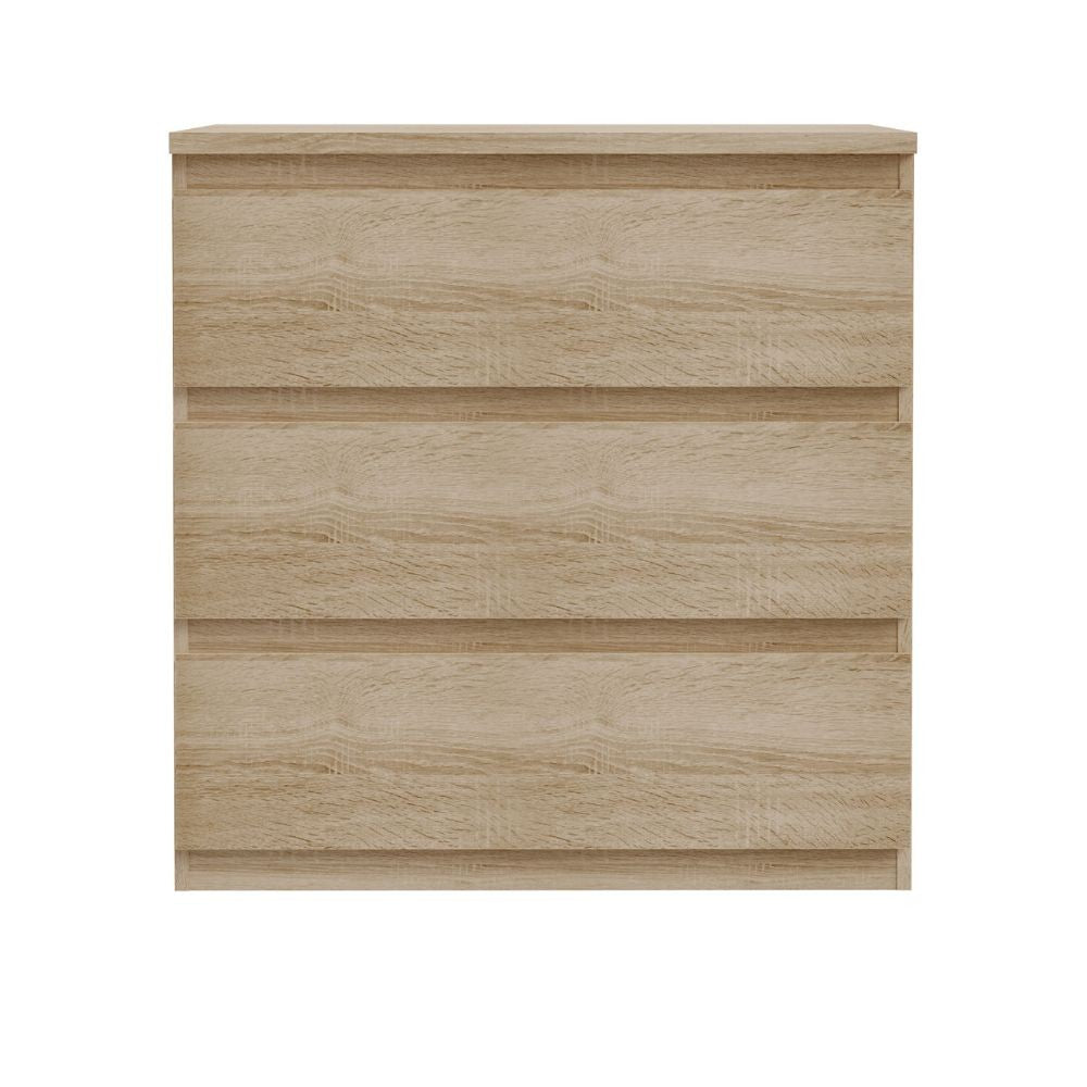 Cassettiera Morgan 3 cassetti 77.2x79.8x42.2 cm. colore rovere