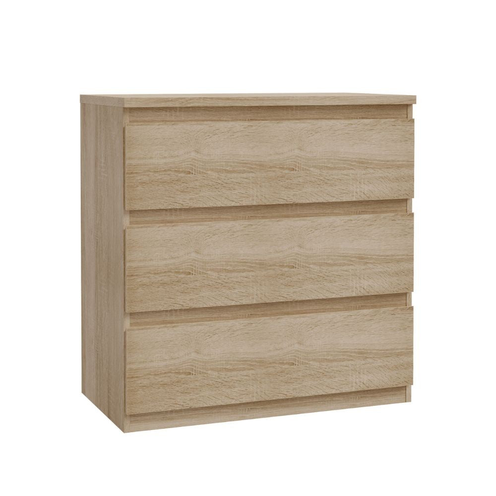 Cassettiera Morgan 3 cassetti 77.2x79.8x42.2 cm. colore rovere