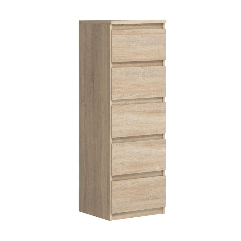 Cassettiera Morgan 5 cassetti 41.8 x 42.2 x H 128 cm. colore rovere