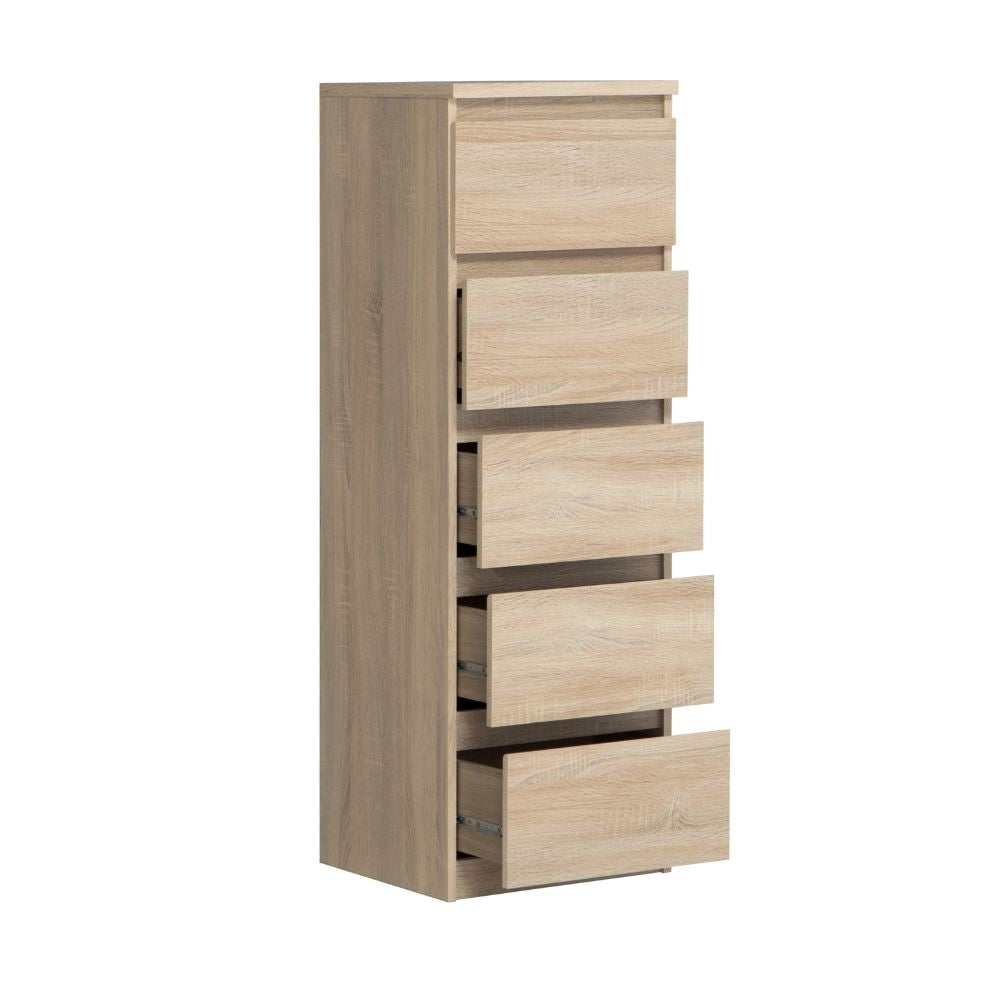 Cassettiera Morgan 5 cassetti 41.8 x 42.2 x H 128 cm. colore rovere