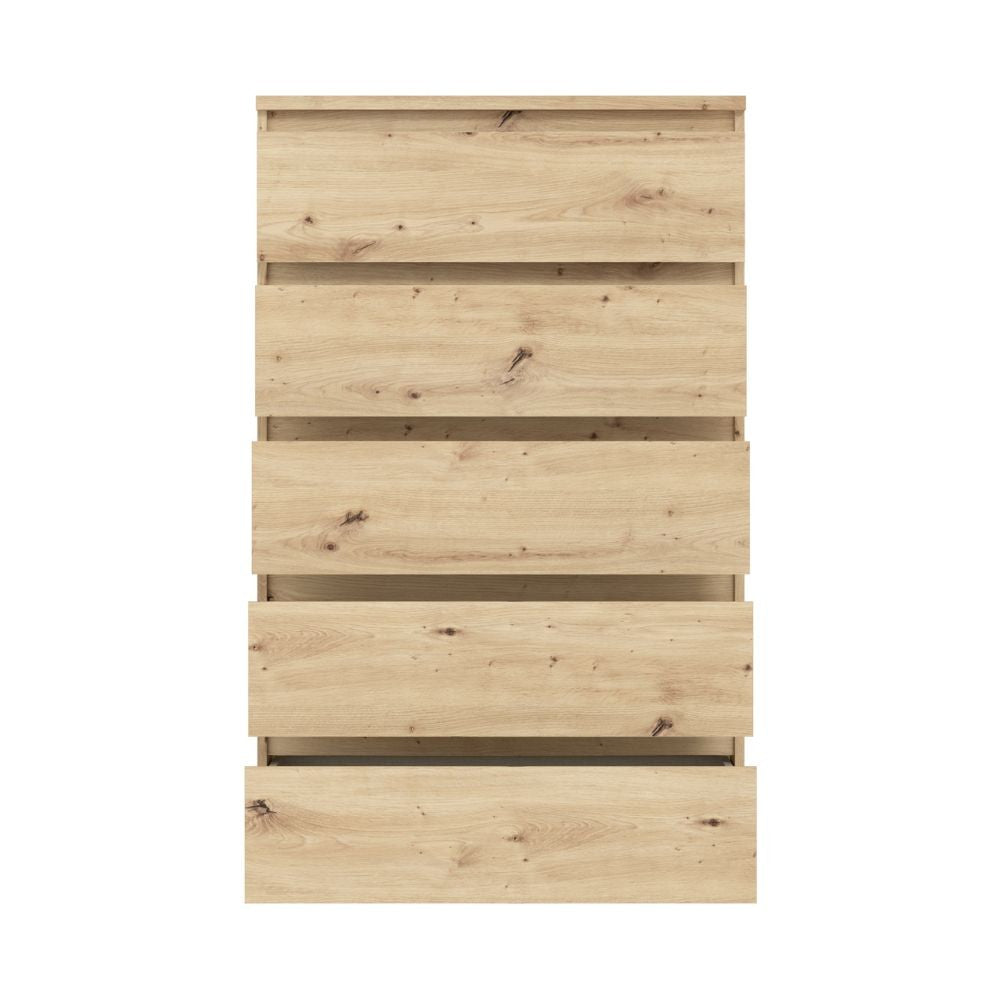 Cassettiera Morgan 5 cassetti 77.2 x 42.2 x H 128.1 cm colore rovere