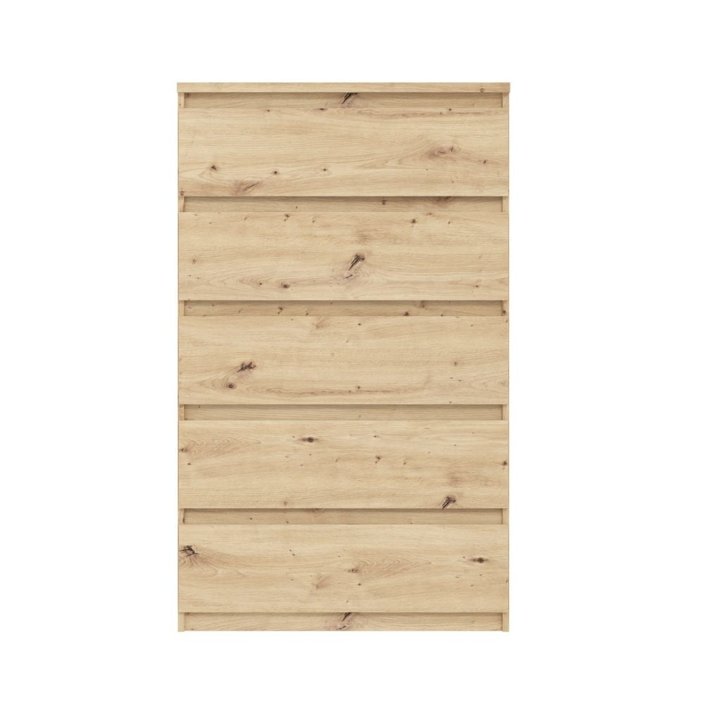 Cassettiera Morgan 5 cassetti 77.2 x 42.2 x H 128.1 cm colore rovere