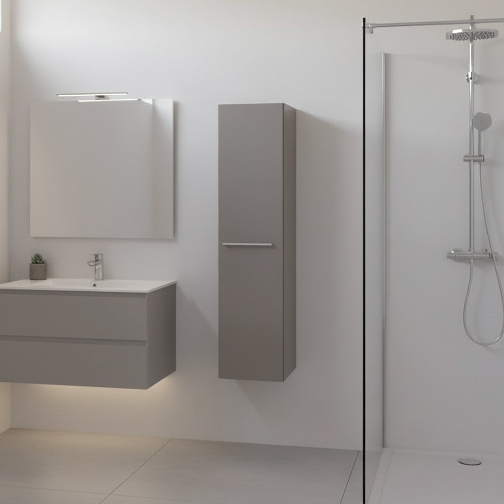 Colonna bagno sospesa Remix 1 anta H 115 colore grigio granito