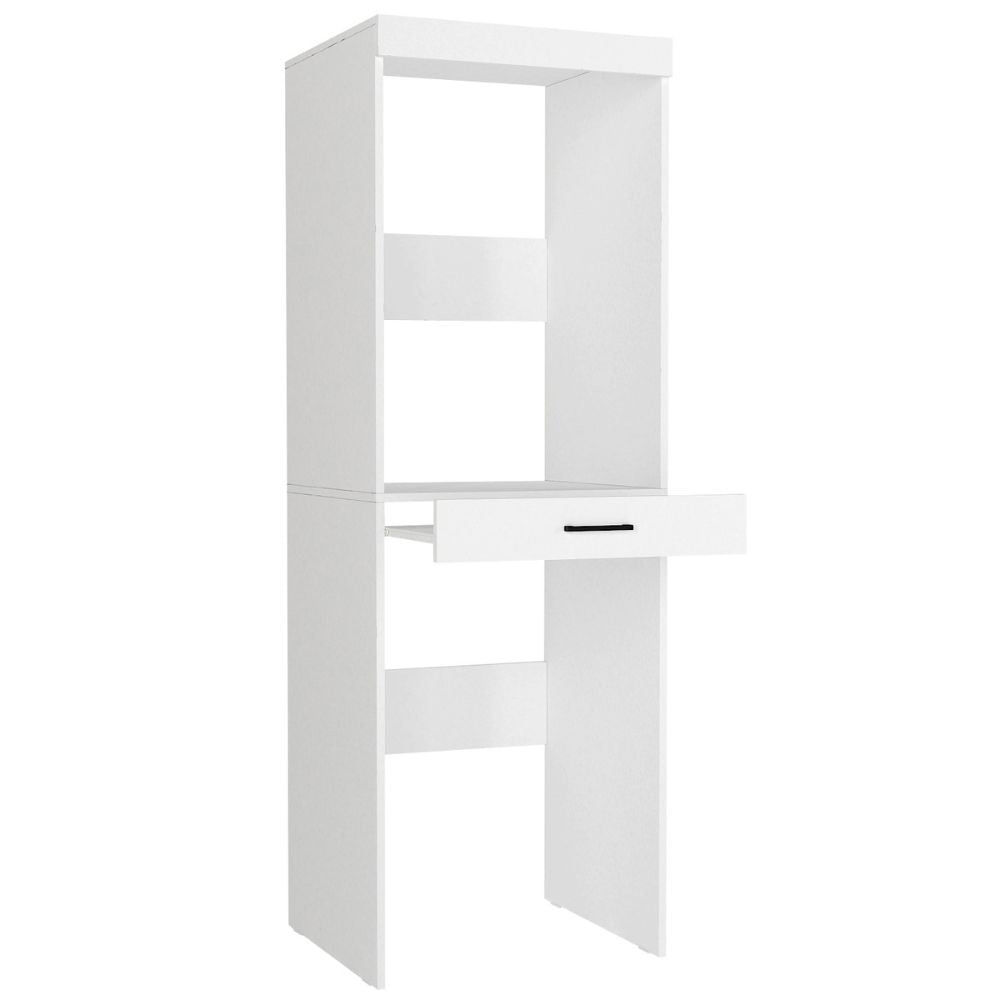 Colonna bucato coprilavatrice e copriasciugatrice Fika con cassetto appoggio colore bianco