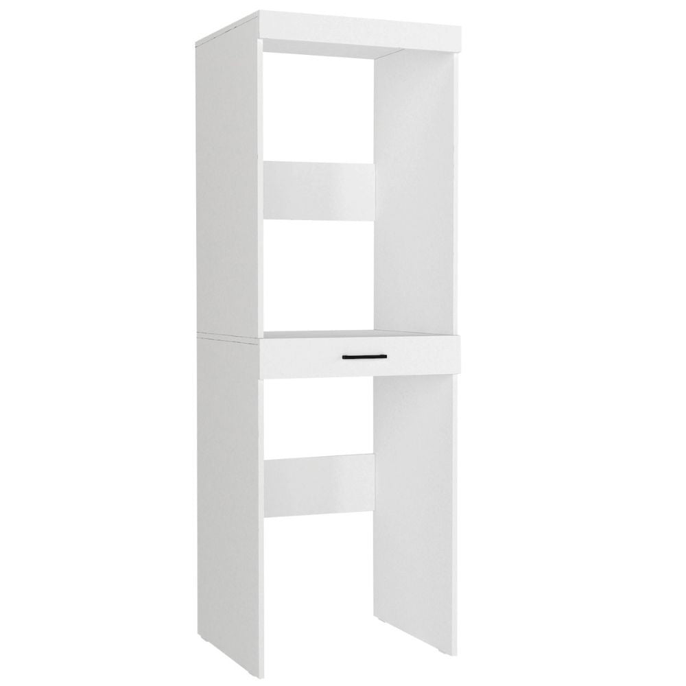 Colonna bucato coprilavatrice e copriasciugatrice Fika con cassetto appoggio colore bianco