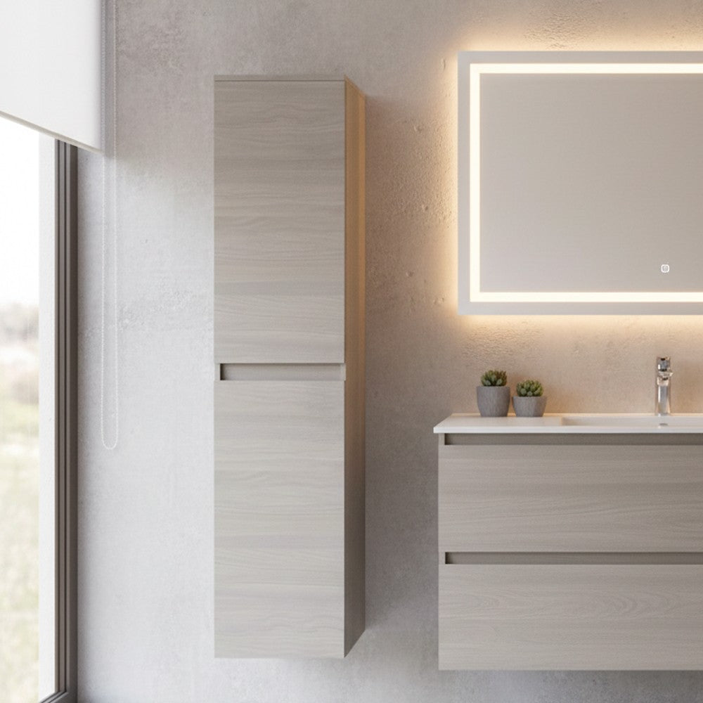 Colonna pensile bagno Trasimeno rovere grigio 31,4x31,5x136