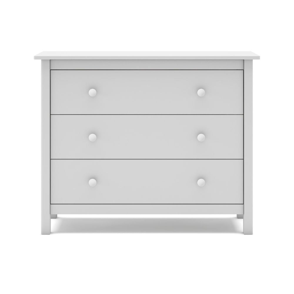 Comò Max 3 cassetti in legno massiccio colore bianco