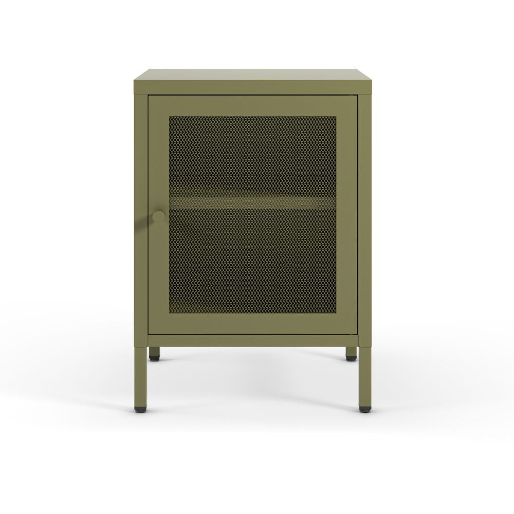 Comodino Fayna19363 in metallo con 1 anta colore verde