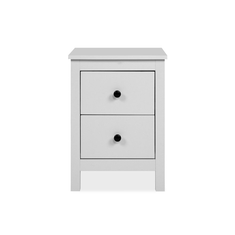 Comodino Karlstad 61A con 2 cassetti colore bianco