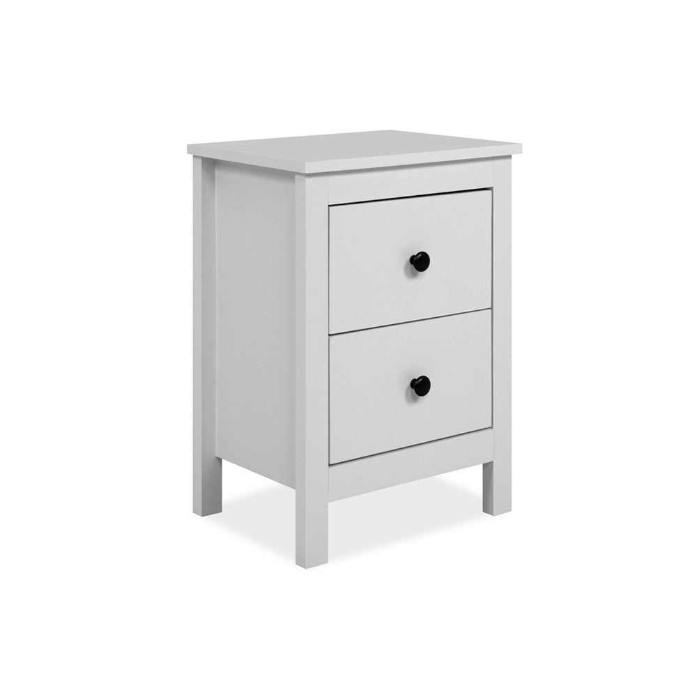 Comodino Karlstad 61A con 2 cassetti colore bianco