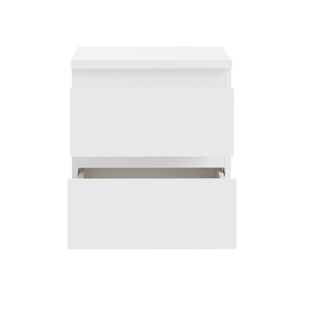 Comodino Morgan 2 cassetti 41.8 x 32.2 x H 49.3 cm. colore bianco