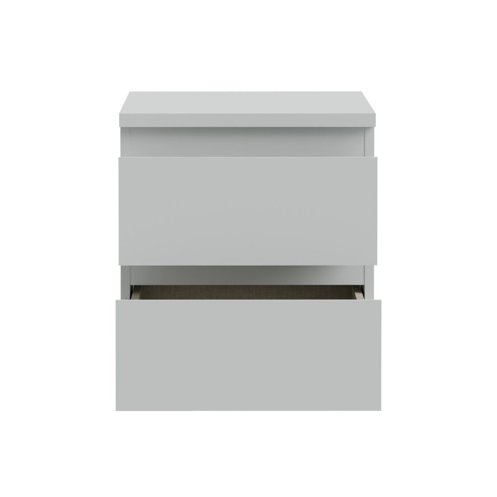 Comodino Morgan 2 cassetti 41.8 x 32.2 x H 49.3 cm. colore grigio chiaro