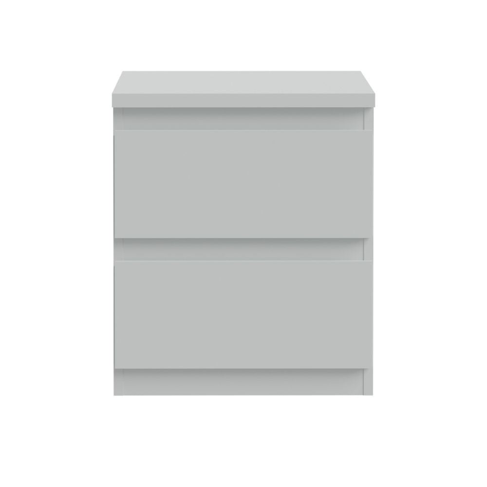 Comodino Morgan 2 cassetti 41.8 x 32.2 x H 49.3 cm. colore grigio chiaro