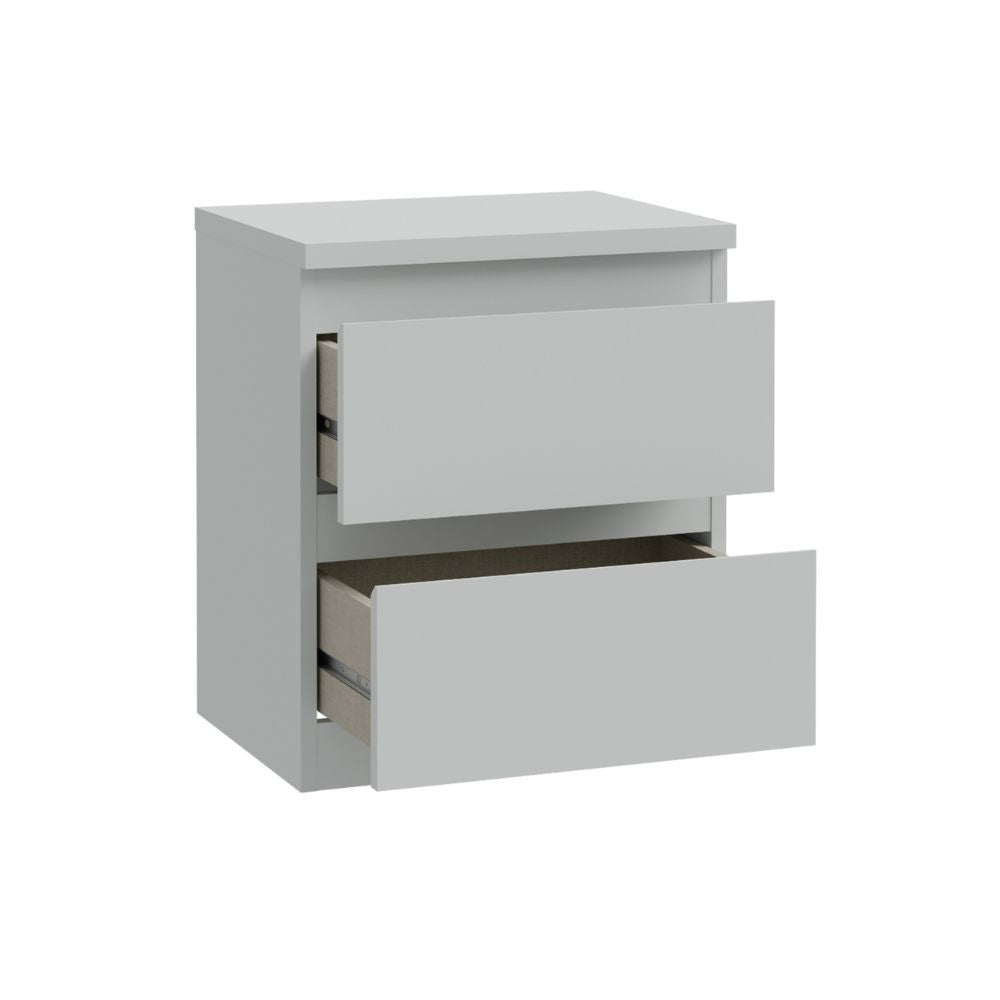 Comodino Morgan 2 cassetti 41.8 x 32.2 x H 49.3 cm. colore grigio chiaro