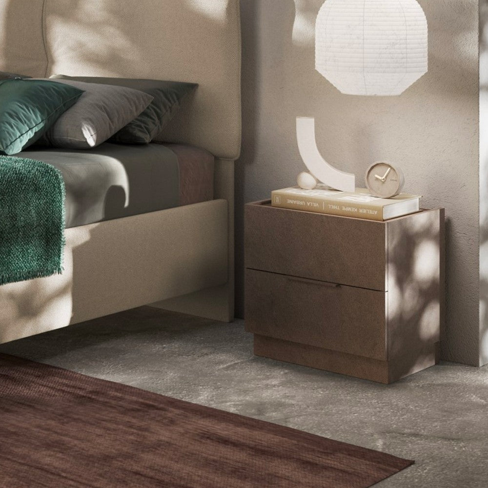 Comodino Mustella 2 cassetti colore bronzo