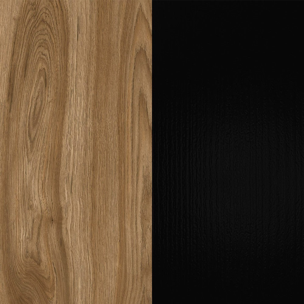 Comodino sospeso Eco in colore nero e rovere oud