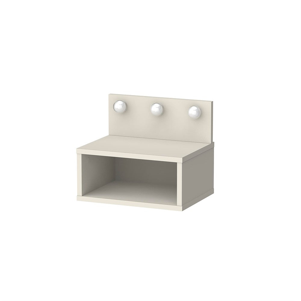 Comodino sospeso Treo con luci integrate colore cashmere