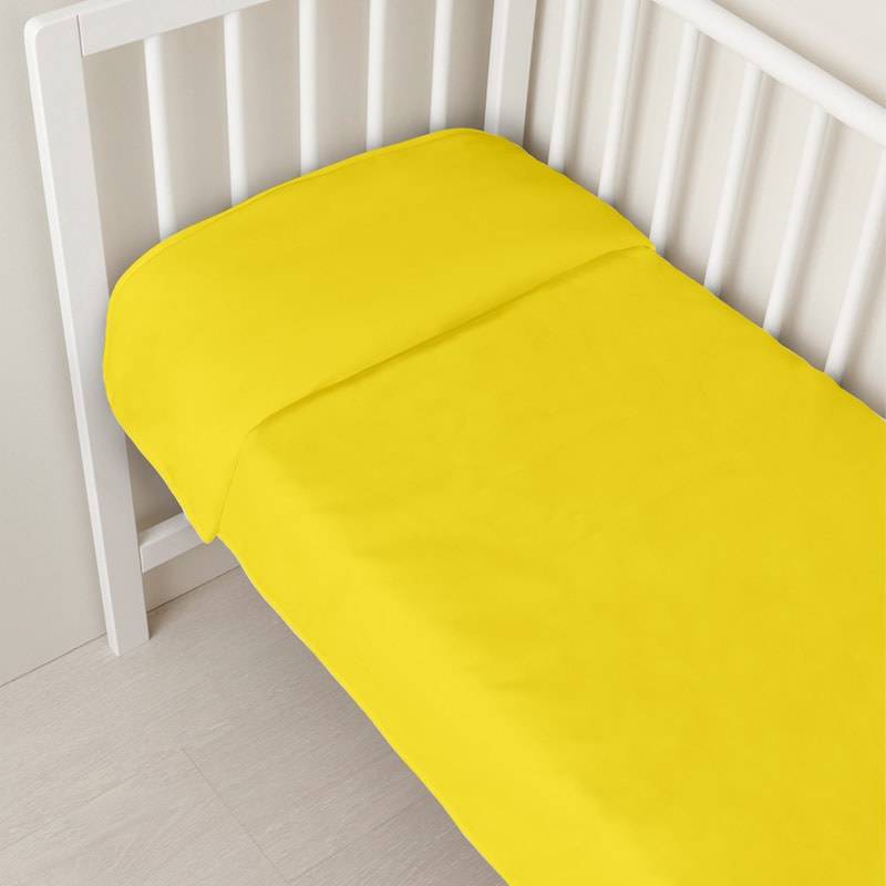 Completo Lenzuola Letto Baby per Lettino con sponde Giallo made in Italy