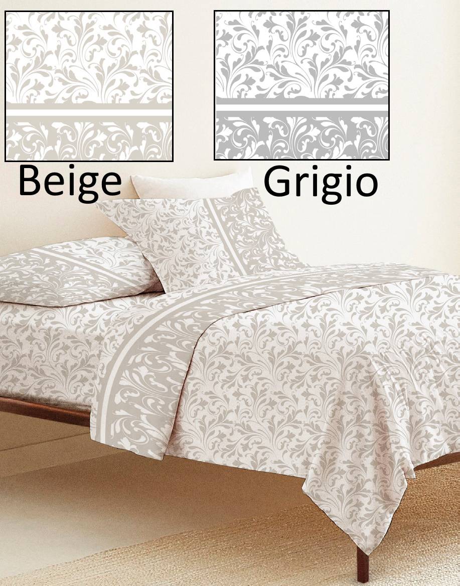 Completo lenzuola letto con lenzuolo angolo ed elastico cotone disegno casmire - Milano 7 Arte e Design