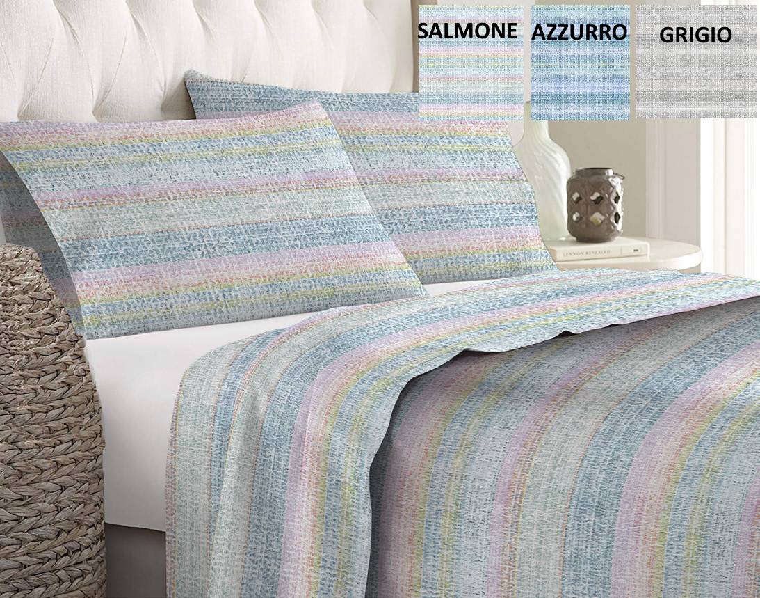 Completo letto matrimoniale cotone felpato made italy anti pilling misure maxi - Milano 7 Arte e Design