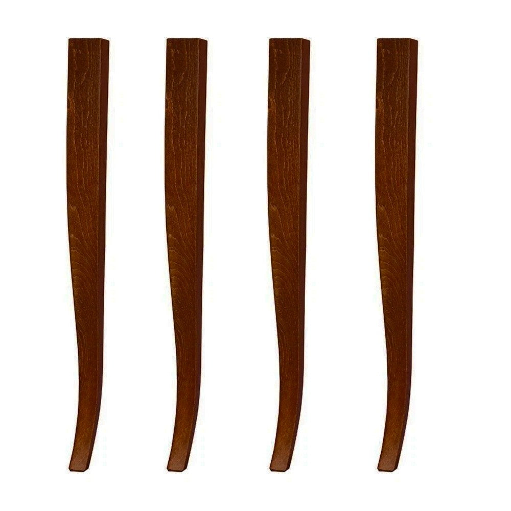 Confezione 4 gambe modello sciabola H 74 cm. colore noce