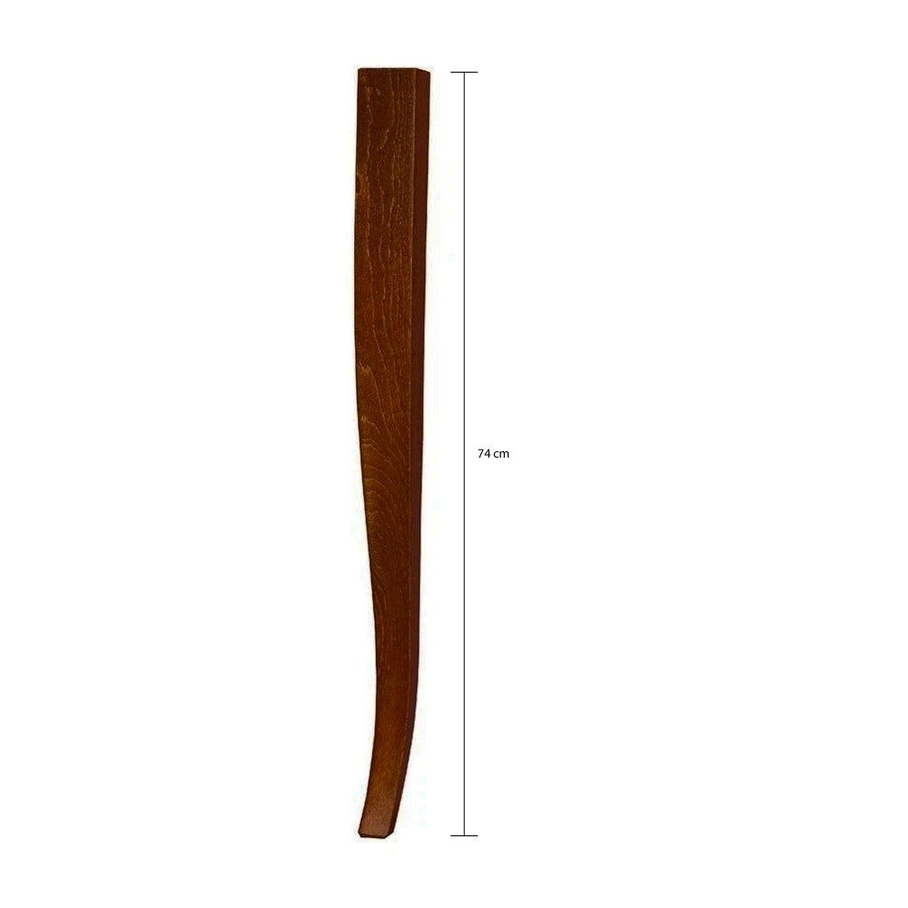 Confezione 4 gambe modello sciabola H 74 cm. colore noce