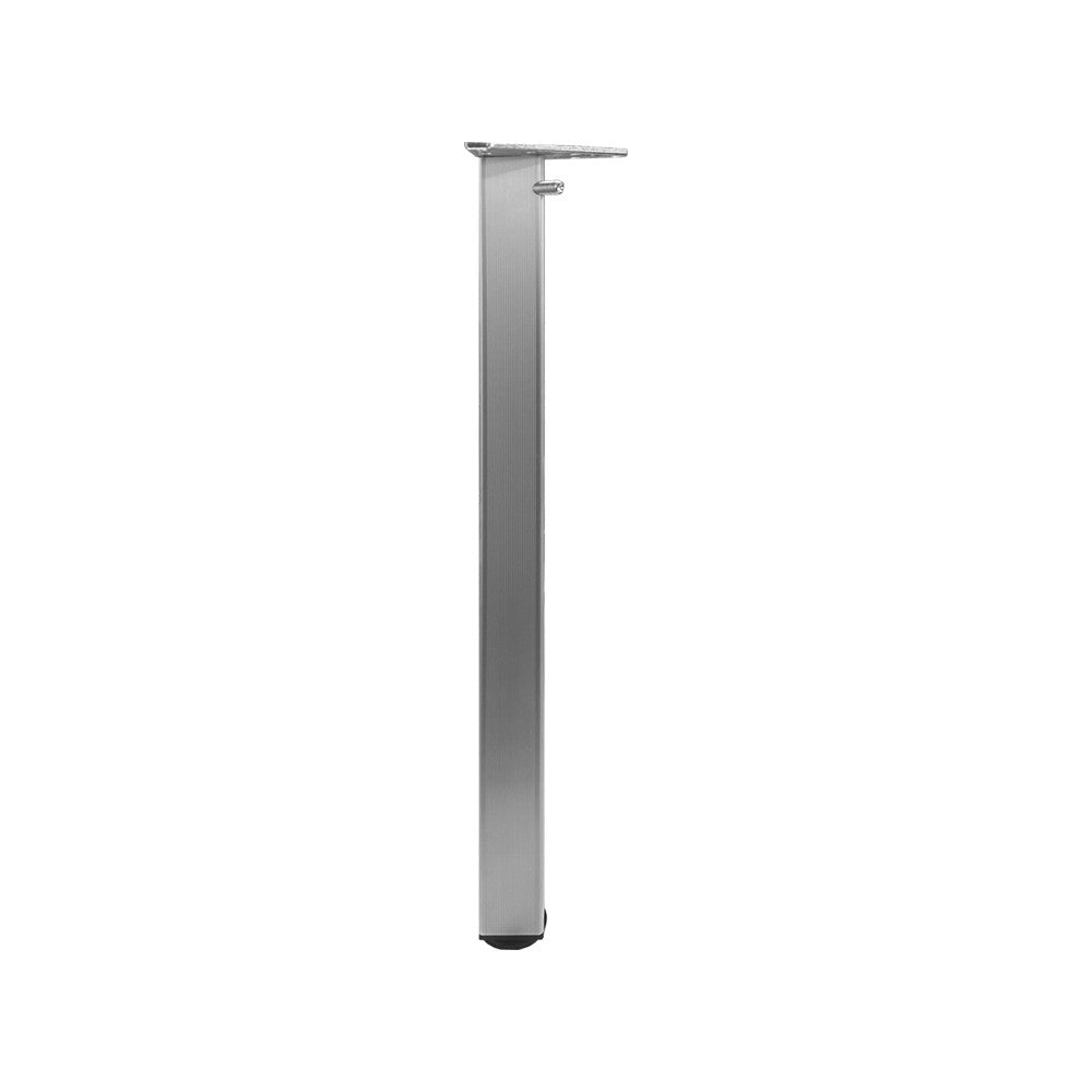 Confezione 4 gambe per tavolo in alluminio con piedini in plastica nera altezza regolabile 70.5/76.5 cm.