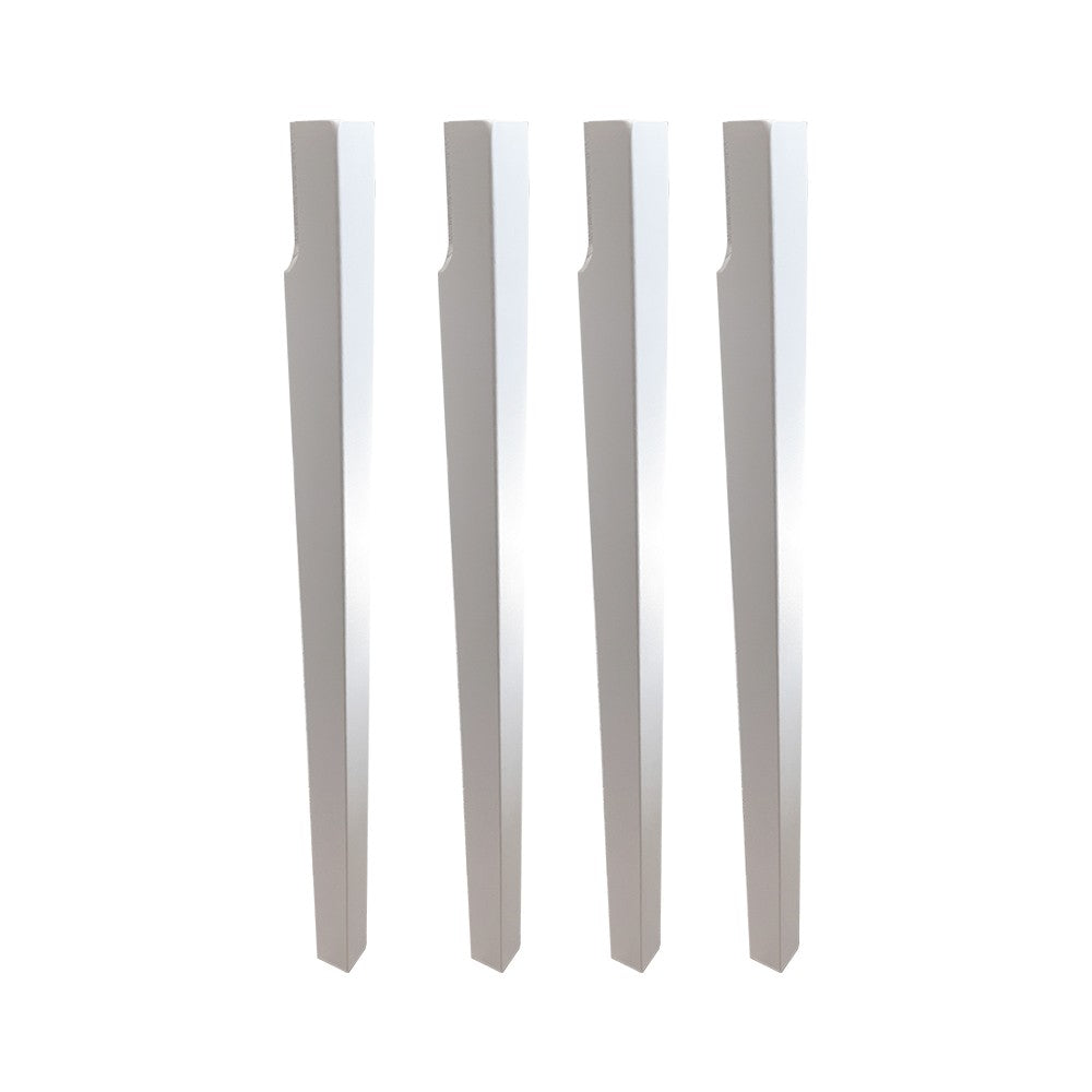Confezione 4 gambe piramidali H 74 cm. in bianco frassinato