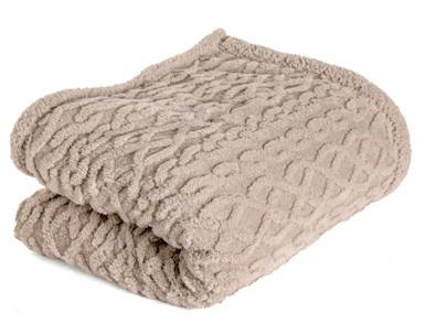 Coperta in pile di qualità tinta unita matrimoniale SUPER MORBIDA dis treccia