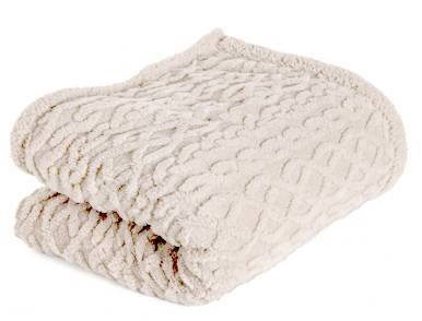Coperta in pile di qualità tinta unita matrimoniale SUPER MORBIDA dis treccia - Milano 7 Arte e Design