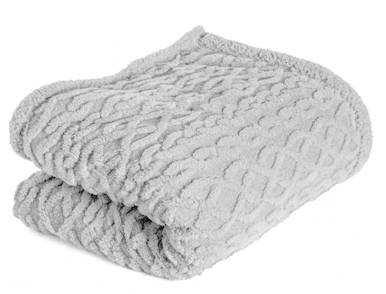 Coperta in pile di qualità tinta unita matrimoniale SUPER MORBIDA dis treccia