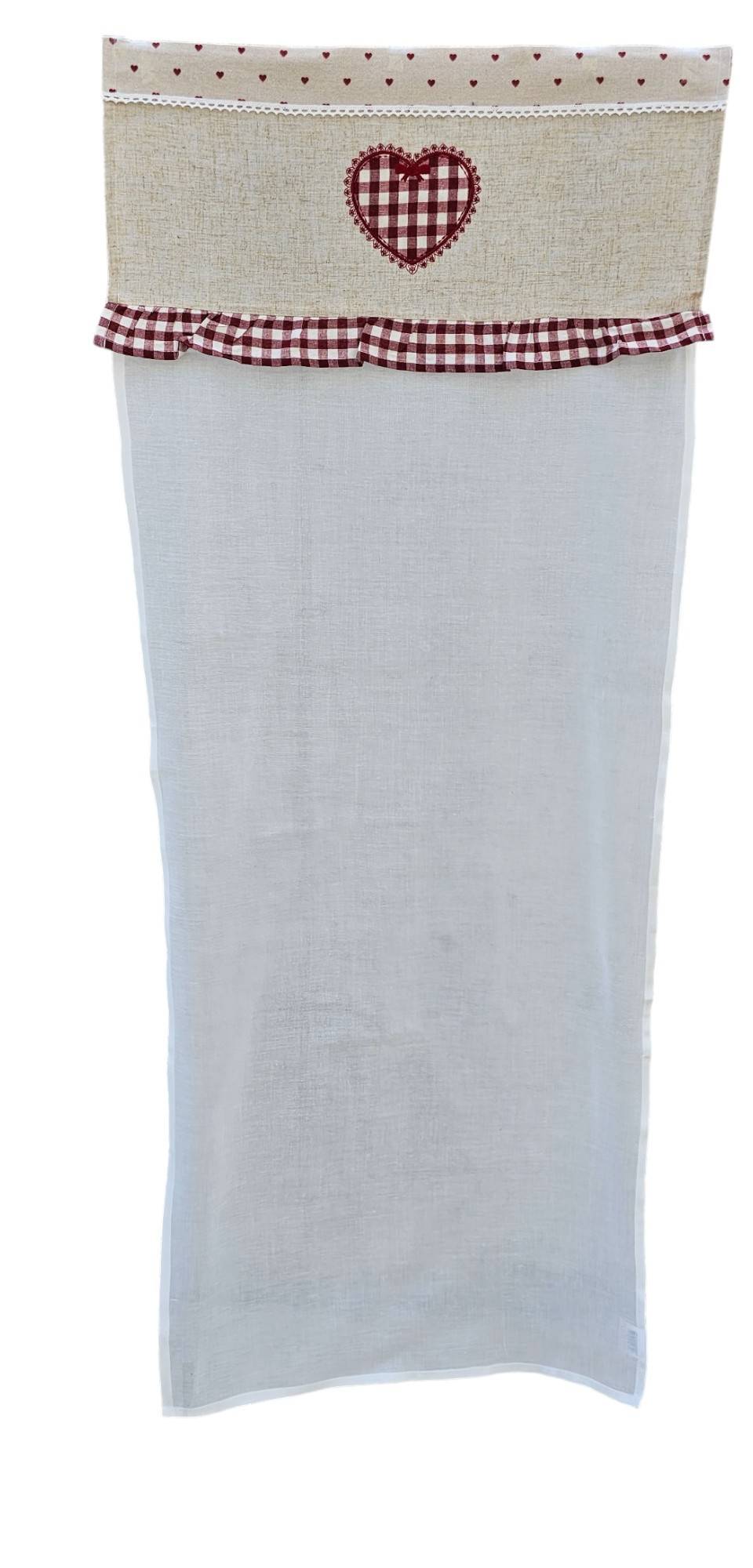 Coppia tende lino cotone cm 60x150 adatte per cucina disegno tirolese shabby - Milano 7 Arte e Design