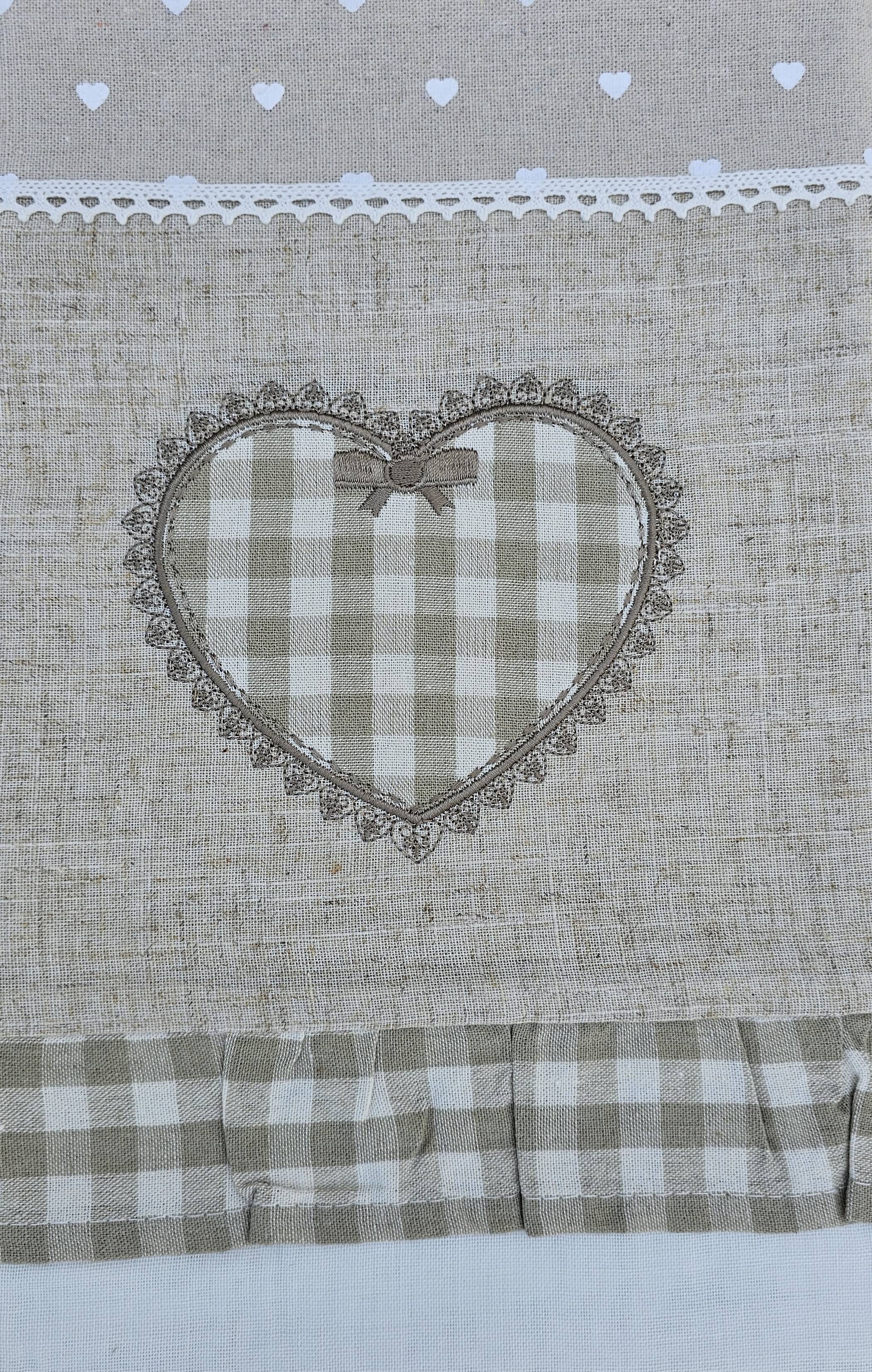 Coppia tende lino cotone cm 60x150 adatte per cucina disegno tirolese shabby - Milano 7 Arte e Design