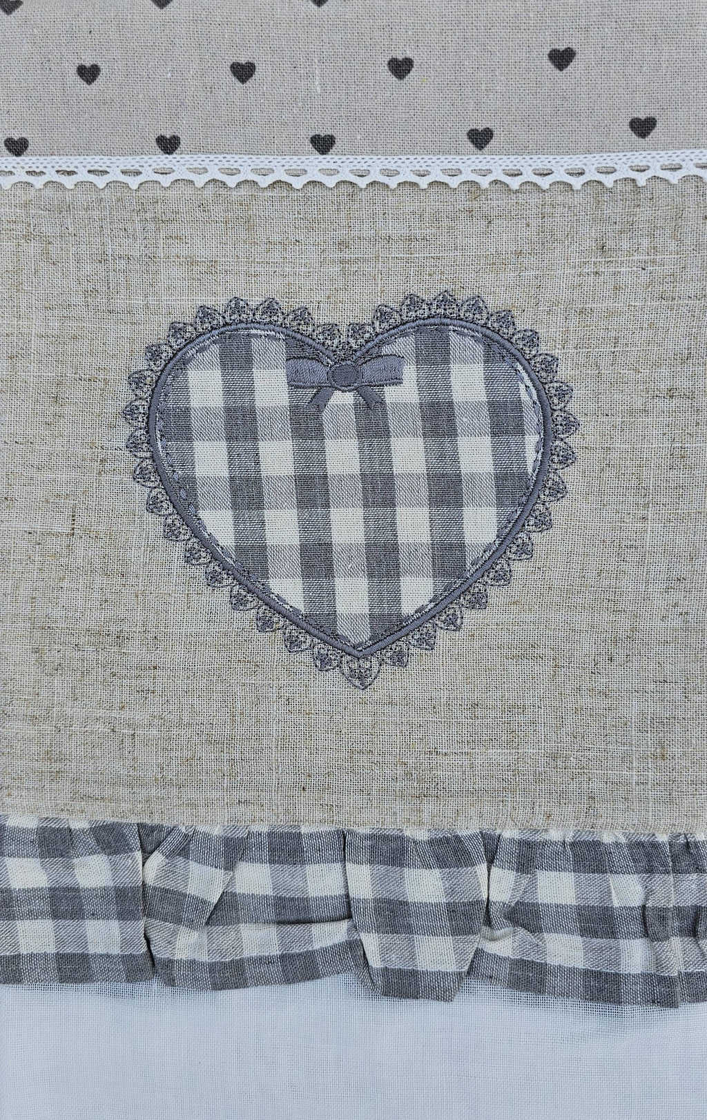 Coppia tende lino cotone cm 60x150 adatte per cucina disegno tirolese shabby - Milano 7 Arte e Design
