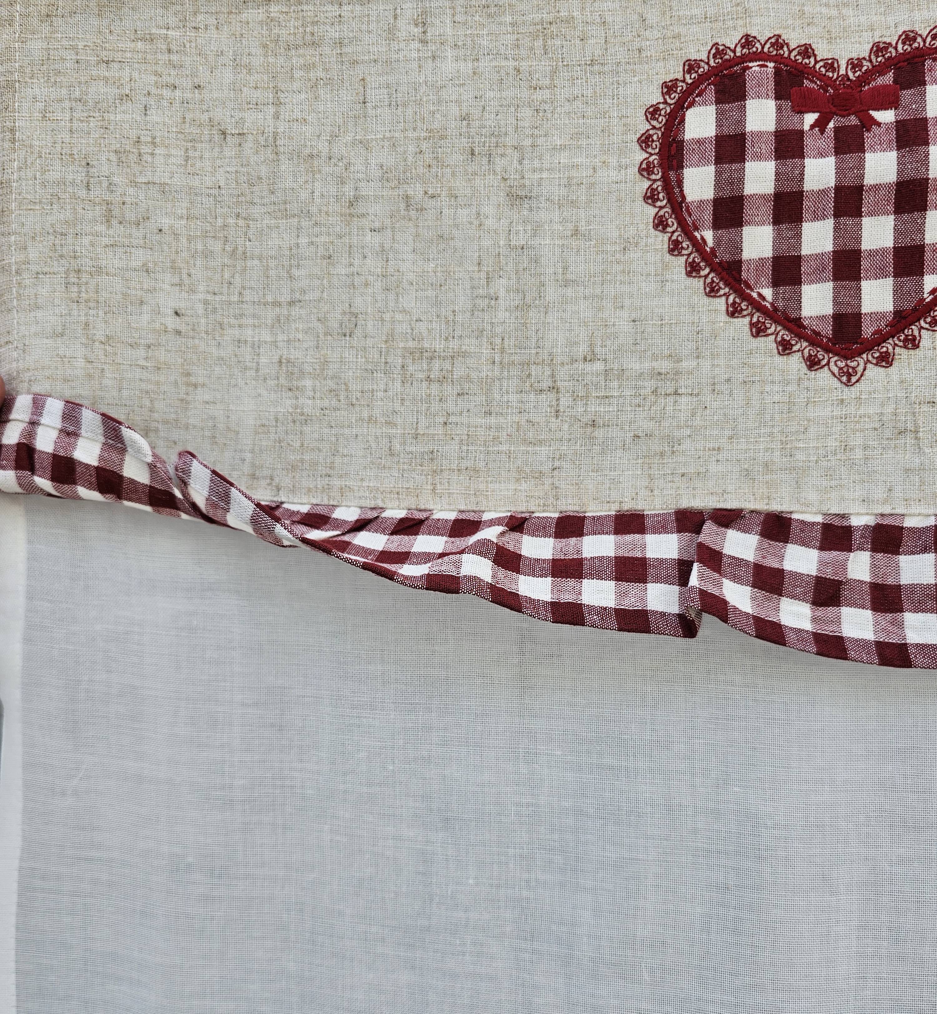 Coppia tende lino cotone cm 60x150 adatte per cucina disegno tirolese shabby - Milano 7 Arte e Design