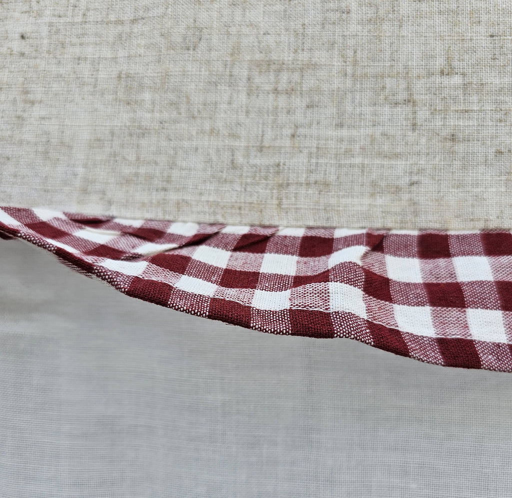 Coppia tende lino cotone cm 60x150 adatte per cucina disegno tirolese shabby - Milano 7 Arte e Design
