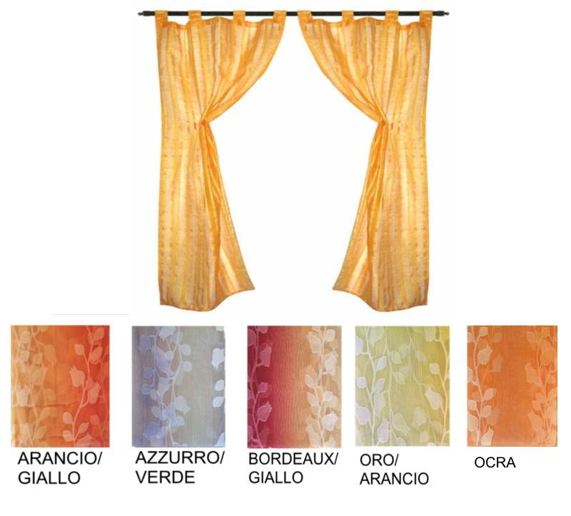 Coppia Tende porta finestra cucina salotto cm 60x220 Stock fiori degradè - Milano 7 Arte e Design