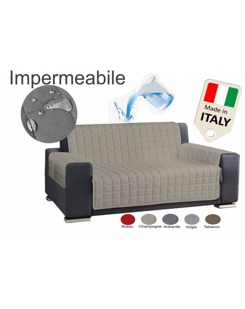 Copridivano 2 posti impermeabile ANTIMACCHIA tinta unita Panna made in Italy - Milano 7 Arte e Design