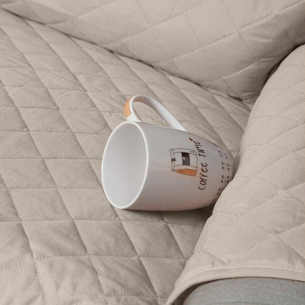Copridivano 4 Posti no Elasticizzato per Divano no Braccioli e Relax Panna - Milano 7 Arte e Design