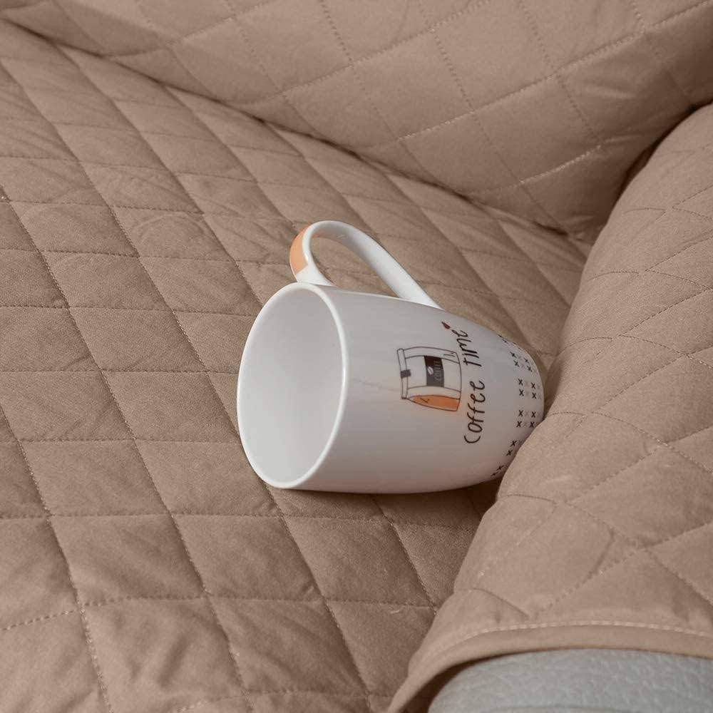 Copridivano copertura divano tinta unita Anti Macchia 2 posti no elastico beige - Milano 7 Arte e Design